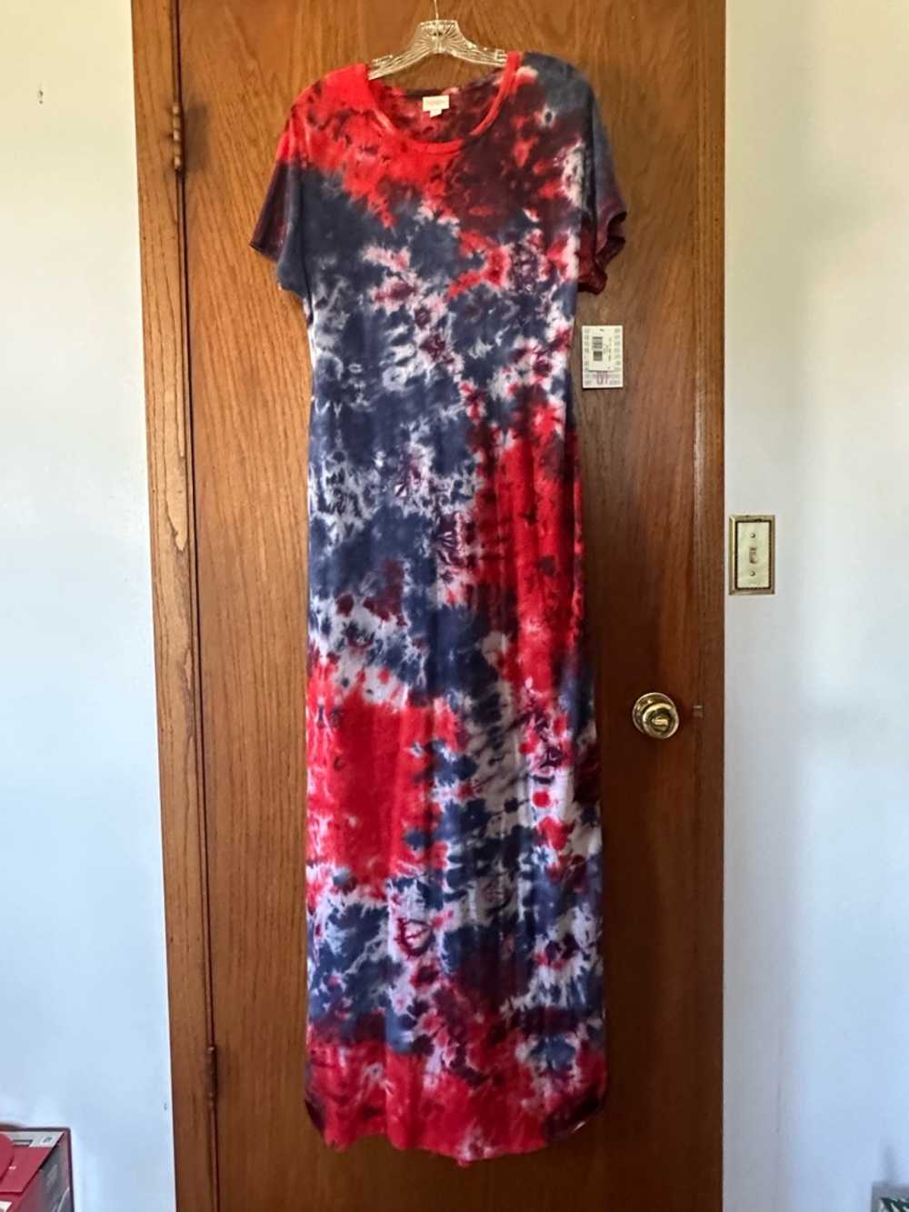 NWT Tie-Dye for the 4th of July!  Red white and blue LuLaRoe Maria Maxi dress